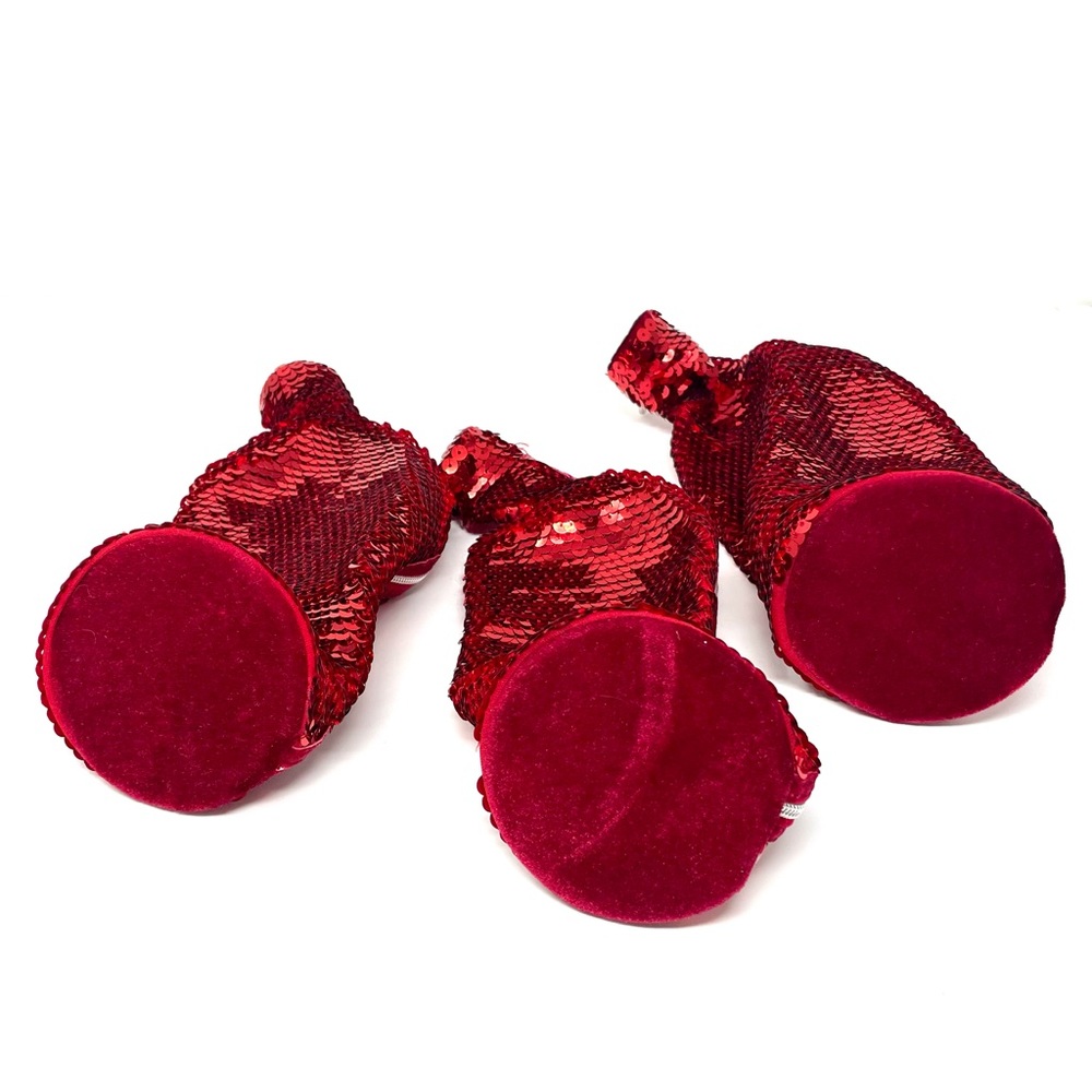 Red Sequins Glitter Zip Holders / Versatile Use Z… - image 3